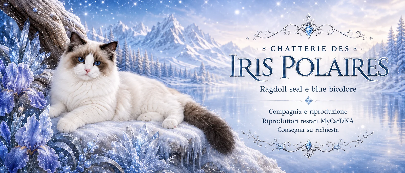 Chatterie des Iris Polaires — Ragdoll seal & blue bicolore