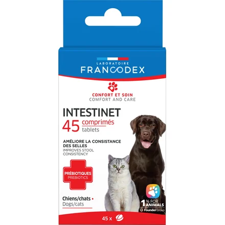 Francodex Intestinet, 45 comprimés prébiotiques pour chiens et chats