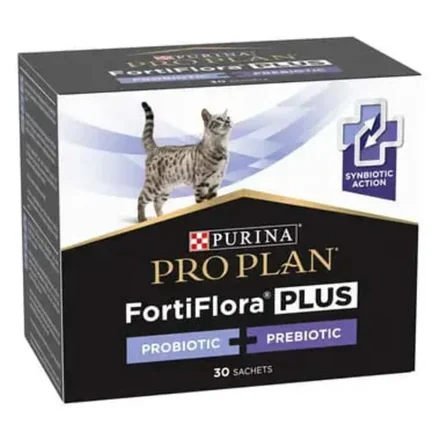 Purina Pro Plan FortiFlora Plus, probiotique et prébiotique pour chat, boîte de 30 sachets