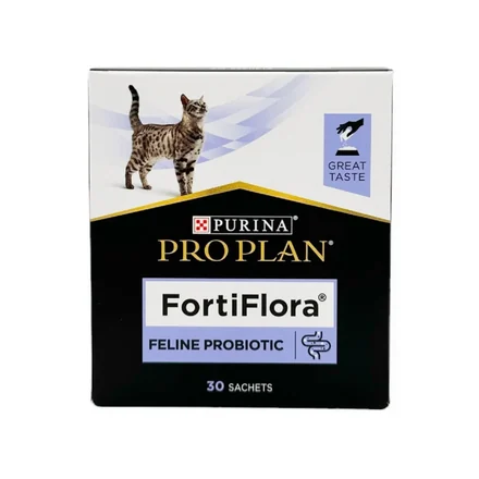 Purina Pro Plan FortiFlora, probiotique félin en poudre, boîte de 30 sachets